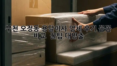 부천 오정동 용달이사 업체 후기🚚✨ 꼼꼼 비교 & 꿀팁 대방출!